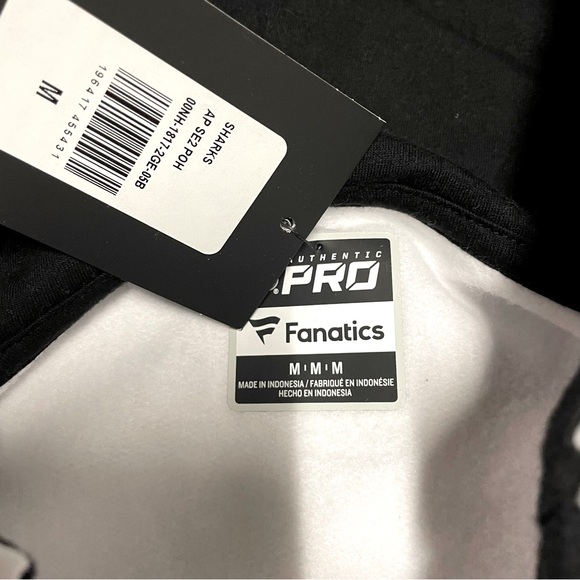 BNWT Fanatics San Jose Sharks Reverse Retro 2.0 Hoodie Sz M - Picture 5 of 5